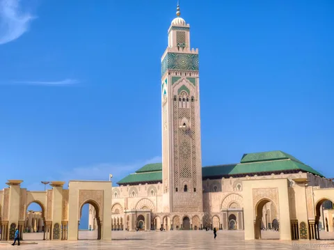 Hassan II Mosque ocean view minaret